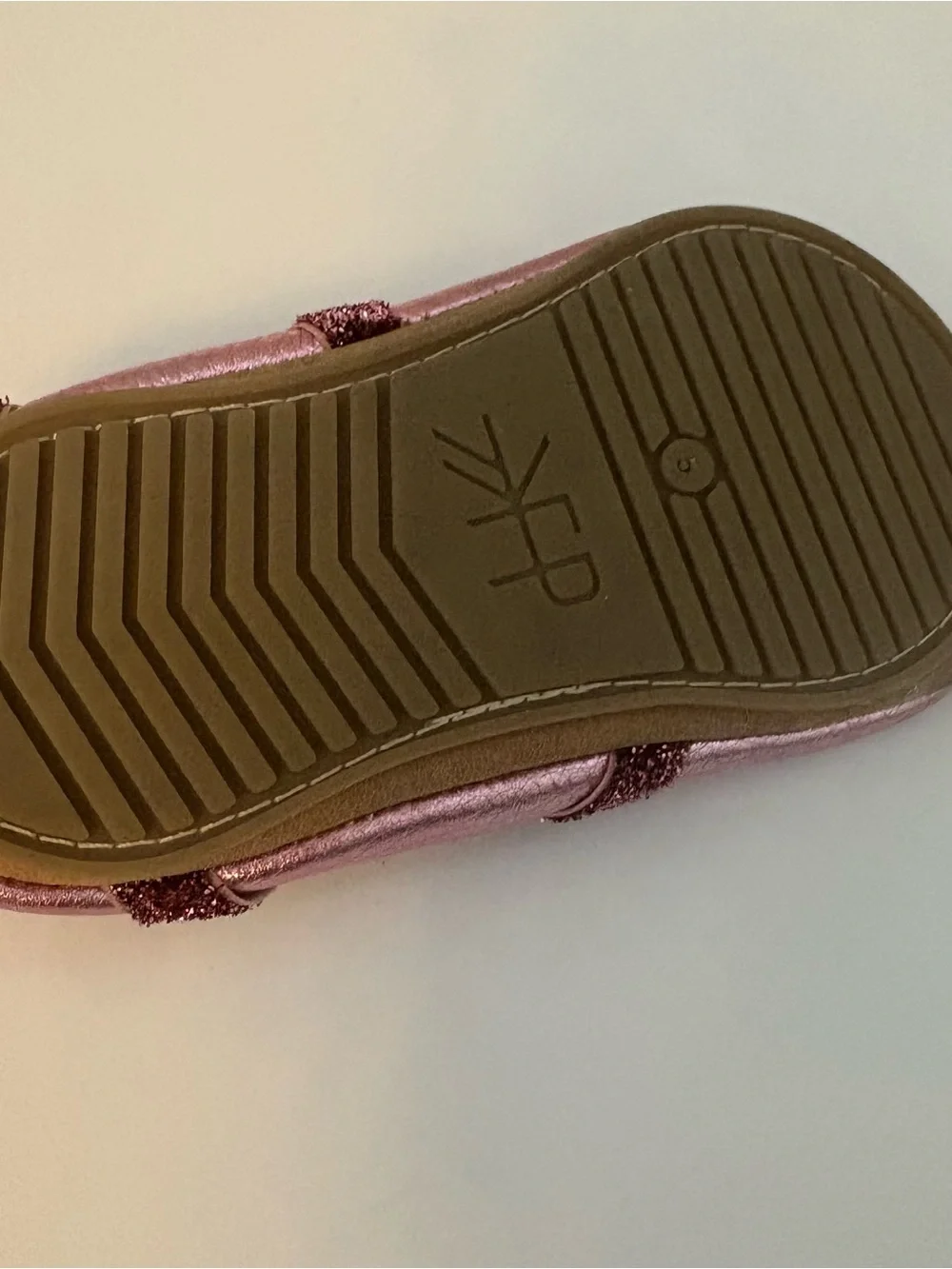 Freshly Picked frosted rose shiny metallic ballet slipper size 5